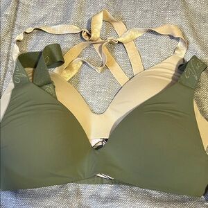 Victoria's Secret Green and Beige Bra Set